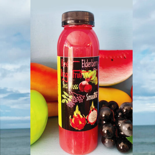 NG5: BEETS, ELDERBERRY & DRAGON FRUIT SEAMOSS SMOOTHIE (6 pack/ $7.00 per bottle)